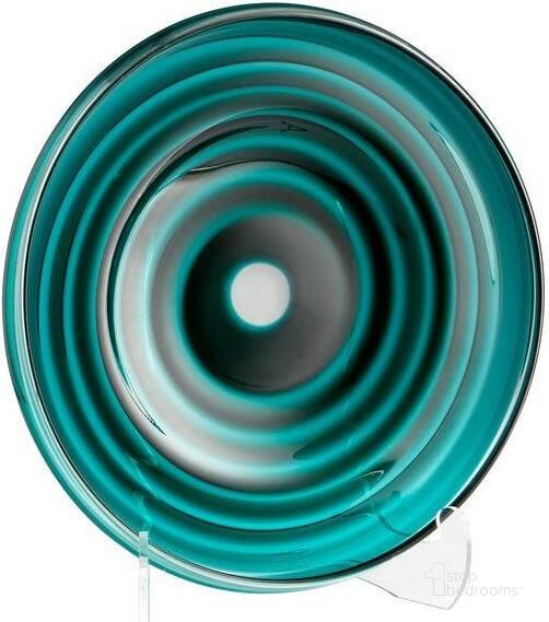 The appearance of Large Teal Vertigo Plate designed by Cyan Design in the modern / contemporary interior design. This blue piece of furniture  was selected by 1StopBedrooms from Large Collection to add a touch of cosiness and style into your home. Sku: 08646. Material: Glass. Product Type: Decorative Accessory. Image1