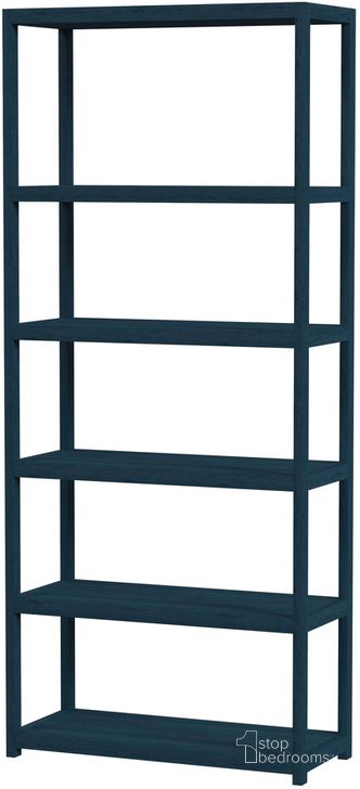 The appearance of Lark 5 Tier 30 Inch Etagere Bookcase In Navy Blue designed by Butler Specialty Company in the modern / contemporary interior design. This navy blue piece of furniture  was selected by 1StopBedrooms from Lark Collection to add a touch of cosiness and style into your home. Sku: 5702291. Material: Wood. Product Type: Bookcase. Image1