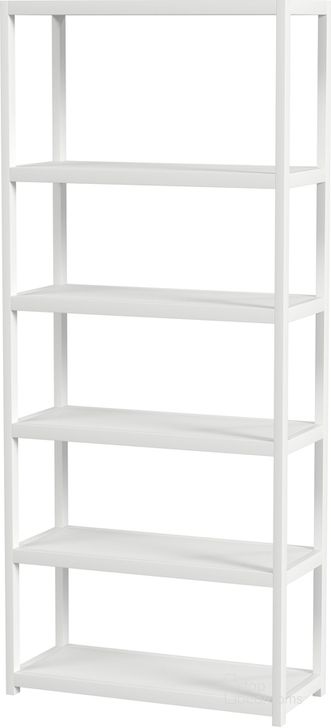 The appearance of Lark 5 Tier 30 Inch Etagere Bookcase In White designed by Butler Specialty Company in the modern / contemporary interior design. This white piece of furniture  was selected by 1StopBedrooms from Lark Collection to add a touch of cosiness and style into your home. Sku: 5702304. Material: Wood. Product Type: Bookcase. Image1