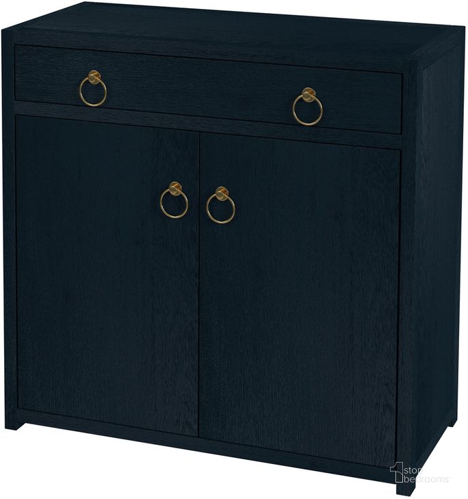 The appearance of Lark Cabinet with Storage In Navy Blue designed by Butler Specialty Company in the modern / contemporary interior design. This navy blue piece of furniture  was selected by 1StopBedrooms from Lark Collection to add a touch of cosiness and style into your home. Sku: 5673291. Material: Wood. Product Type: Accent Cabinet. Image1