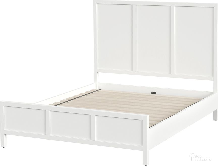 The appearance of Lark Queen Size Panel Bed In White designed by Butler Specialty Company in the modern / contemporary interior design. This white piece of furniture  was selected by 1StopBedrooms from Lark Collection to add a touch of cosiness and style into your home. Sku: 5720304. Bed Type: Panel Bed. Material: Wood. Product Type: Panel Bed. Bed Size: Queen. Image1