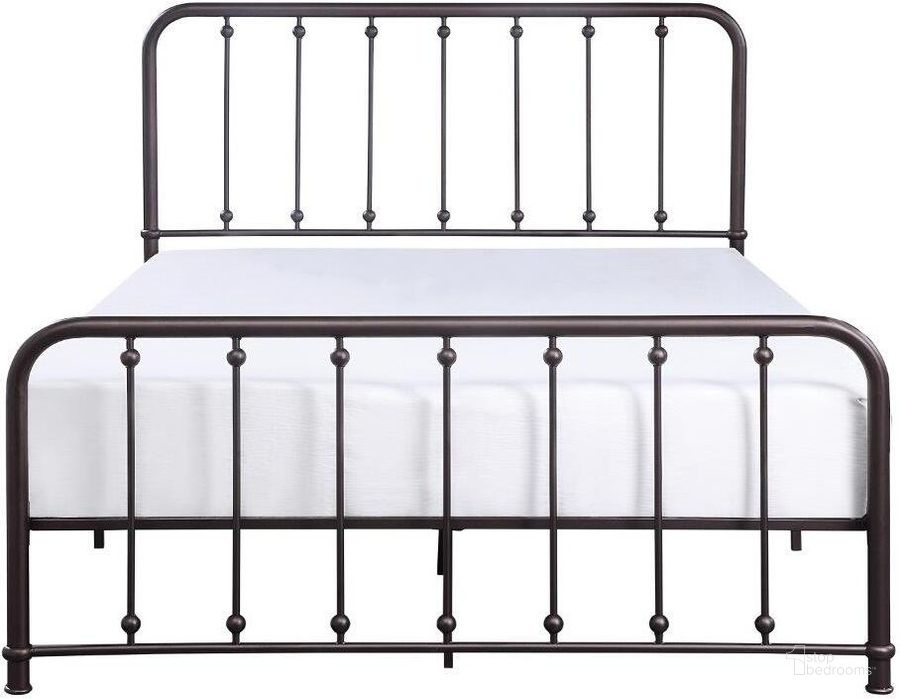 The appearance of Larkspur Dark Bronze King Metal Bed designed by Homelegance in the transitional interior design. This dark bronze piece of furniture  was selected by 1StopBedrooms from Larkspur Collection to add a touch of cosiness and style into your home. Sku: 1638K-1EK. Material: Metal. Bed Size: King. Product Type: Slat / Spindle Bed. Bed Type: Slat / Spindle Bed. Image1