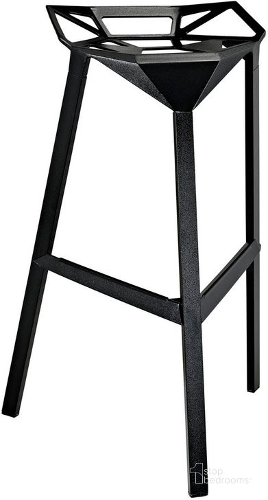 The appearance of Launch Stacking Bar Stool In Black designed by Modway in the modern / contemporary interior design. This black piece of furniture  was selected by 1StopBedrooms from Launch Collection to add a touch of cosiness and style into your home. Sku: EEI-1024-BLK. Material: Aluminum. Product Type: Barstool. Image1