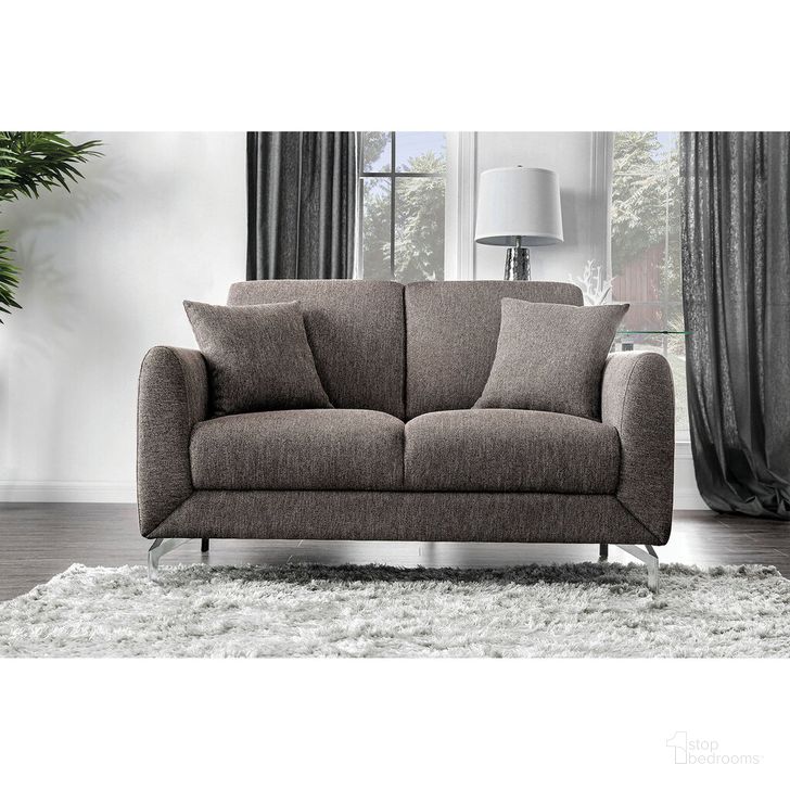 The appearance of Lauritz Loveseat In Brown designed by Furniture of America in the transitional interior design. This brown piece of furniture  was selected by 1StopBedrooms from Lauritz Collection to add a touch of cosiness and style into your home. Sku: CM6088BR-LV-VN. Material: Wood. Product Type: Loveseat. Image1