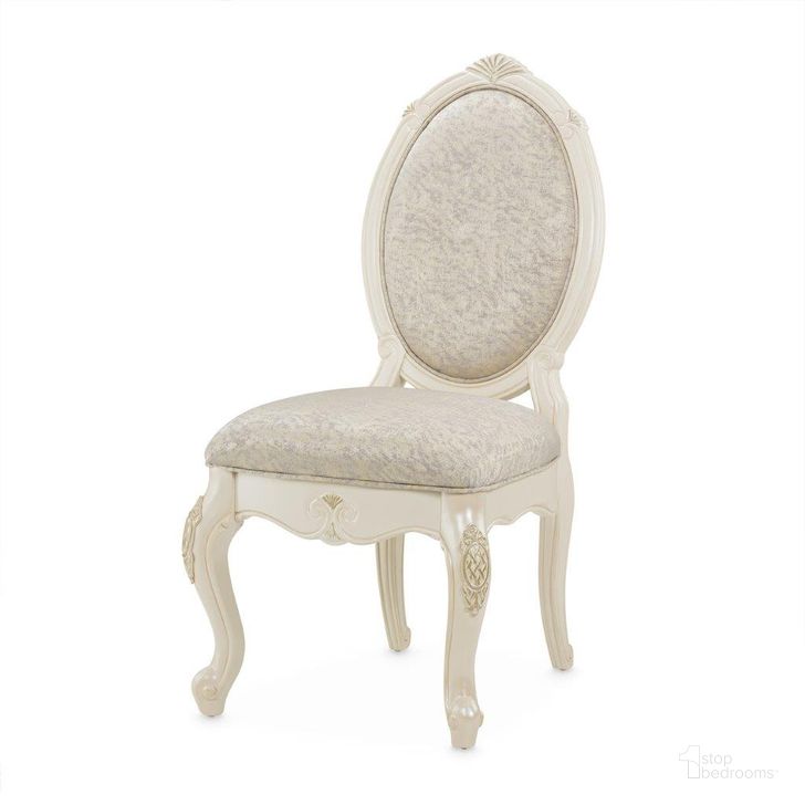 The appearance of Lavelle Classic Pearl Dining Side Chair Set of 2 designed by AICO in the traditional interior design. This classic pearl piece of furniture  was selected by 1StopBedrooms from Lavelle Classic Pearl Collection to add a touch of cosiness and style into your home. Sku: 54003-113. Product Type: Side Chair. Image1