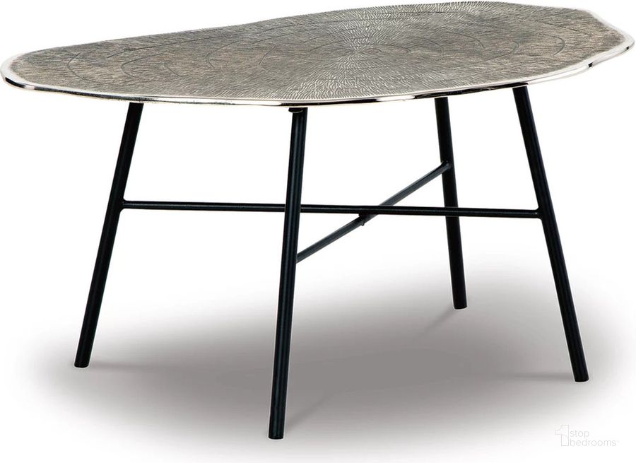 The appearance of Laverford Black And Chrome Oval Cocktail Table designed by Signature Design by Ashley in the modern / contemporary interior design. This black and chrome piece of furniture  was selected by 1StopBedrooms from Laverford Collection to add a touch of cosiness and style into your home. Sku: T836-8. Material: Metal. Product Type: Cocktail Table. Image1