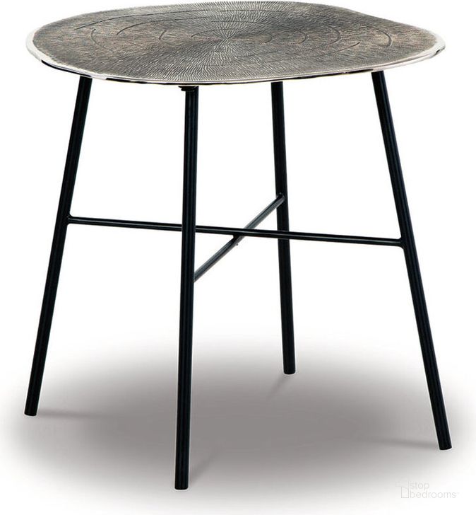 The appearance of Laverford Black And Chrome Round End Table designed by Signature Design by Ashley in the modern / contemporary interior design. This black and chrome piece of furniture  was selected by 1StopBedrooms from Laverford Collection to add a touch of cosiness and style into your home. Sku: T836-6. Material: Metal. Product Type: End Table. Image1