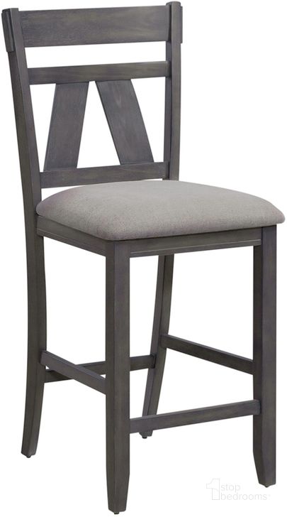The appearance of Lawson Splat Back Counter Chair Set Of 2 In Dark Gray designed by Liberty in the transitional interior design. This dark gray piece of furniture  was selected by 1StopBedrooms from Lawson Collection to add a touch of cosiness and style into your home. Sku: 116GY-B250124. Product Type: Counter Height Chair. Material: Rubberwood. Image1