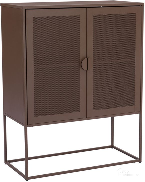 The appearance of Lazaro Cabinet In Bronze designed by Zuo Modern in the modern / contemporary interior design. This bronze piece of furniture  was selected by 1StopBedrooms from Lazaro Collection to add a touch of cosiness and style into your home. Sku: 109749. Material: Steel. Product Type: Cabinet. Image1