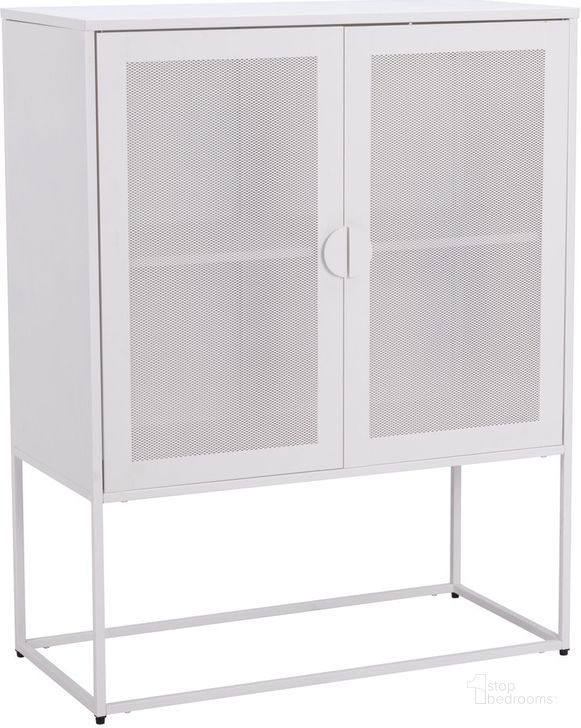 The appearance of Lazaro Cabinet In White designed by Zuo Modern in the modern / contemporary interior design. This white piece of furniture  was selected by 1StopBedrooms from Lazaro Collection to add a touch of cosiness and style into your home. Sku: 109748. Material: Steel. Product Type: Cabinet. Image1