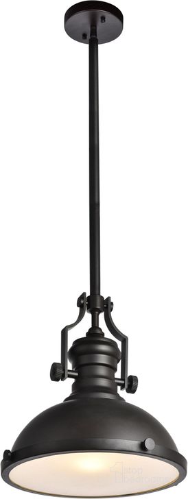 The appearance of Eamon 13" Oil Rubbed Bronze 1 Light Pendant designed by Elegant Lighting in the industrial interior design. This gray piece of furniture  was selected by 1StopBedrooms from Eamon Collection to add a touch of cosiness and style into your home. Sku: LD5001D13ORB. Product Type: Pendant Lighting. Material: Iron. Image1