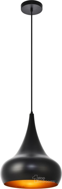 The appearance of Circa 15" Black 1 Light Pendant designed by Elegant Lighting in the modern / contemporary interior design. This black piece of furniture  was selected by 1StopBedrooms from Circa Collection to add a touch of cosiness and style into your home. Sku: LDPD2047. Material: Aluminum. Product Type: Pendant Lighting. Image1