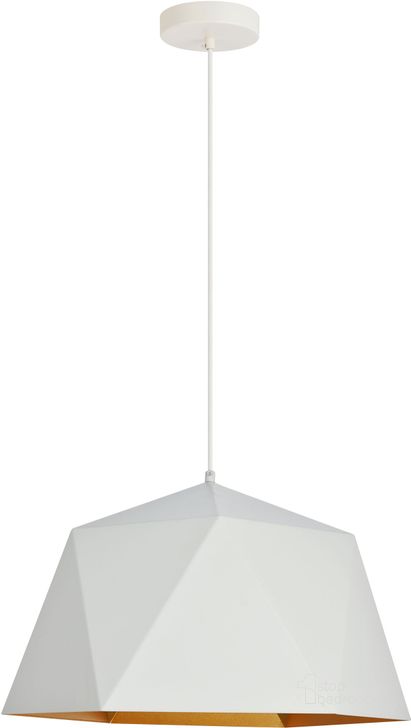 The appearance of Arden 17.7" White And Golden Inside 1 Light Pendant designed by Elegant Lighting in the modern / contemporary interior design. This white piece of furniture  was selected by 1StopBedrooms from Arden Collection to add a touch of cosiness and style into your home. Sku: LDPD2082. Product Type: Pendant Lighting. Material: Iron. Image1