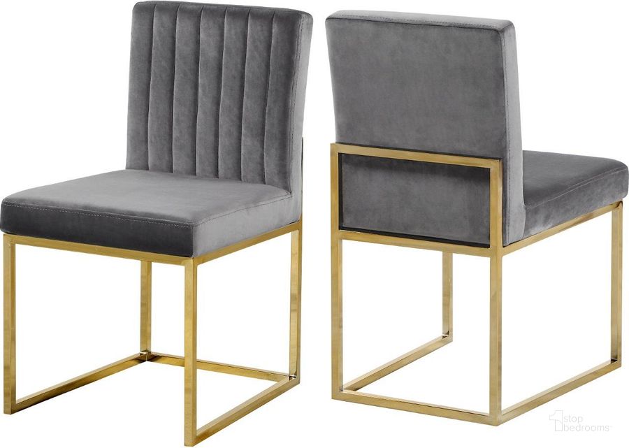 The appearance of Leaf Rapids Grey Velvet Dining Chair Set of 2 0qb2337318 designed by Furnique in the modern / contemporary interior design. This grey velvet piece of furniture  was selected by 1StopBedrooms from Leaf Rapids Collection to add a touch of cosiness and style into your home. Sku: 778Grey-C. Material: Metal. Product Type: Dining Chair. Image1