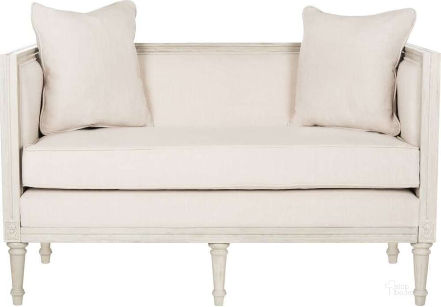 The appearance of Leandra Beige and Rustic Grey Rustic French Country Settee designed by Safavieh in the country / farmhouse interior design. This grey and beige piece of furniture  was selected by 1StopBedrooms from Leandra Collection to add a touch of cosiness and style into your home. Sku: FOX6237C. Material: Wood. Product Type: Loveseat. Image1