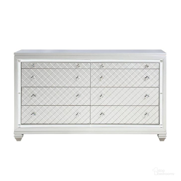 The appearance of Leesa Dresser In Grey And Silver designed by Homelegance in the glam interior design. This grey and silver piece of furniture  was selected by 1StopBedrooms from Leesa Collection to add a touch of cosiness and style into your home. Sku: 1430-5. Material: Wood. Product Type: Dresser. Image1