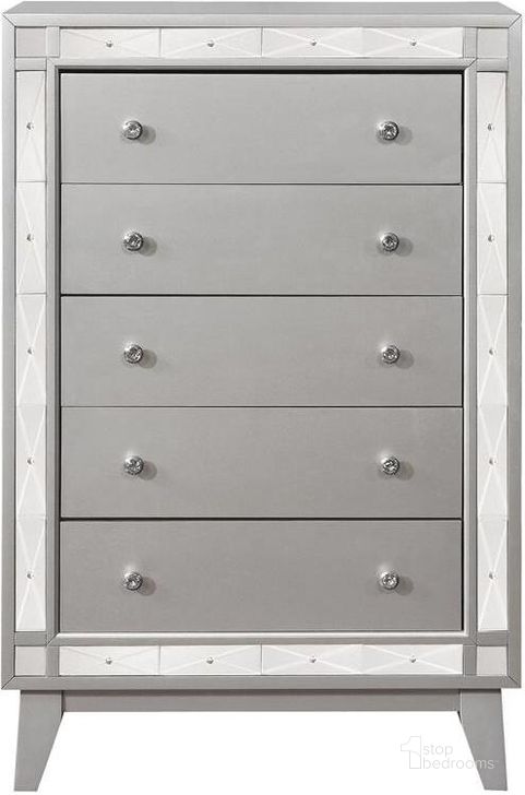 The appearance of Leighton Metallic Mercury Chest designed by Coaster in the transitional interior design. This gray piece of furniture  was selected by 1StopBedrooms from Leighton Collection to add a touch of cosiness and style into your home. Sku: 204925. Material: Metal. Product Type: Chest. Image1