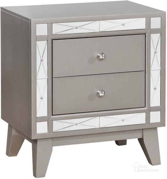 The appearance of Leighton Metallic Mercury Nightstand designed by Coaster in the transitional interior design. This gray piece of furniture  was selected by 1StopBedrooms from Leighton Collection to add a touch of cosiness and style into your home. Sku: 204922. Material: Metal. Product Type: Nightstand. Image1