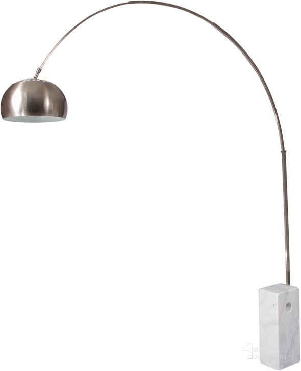 The appearance of LeisureMod Arco White Marble Cube Base Lamp designed by LeisureMod in the modern / contemporary interior design. This white piece of furniture  was selected by 1StopBedrooms from Arco Collection to add a touch of cosiness and style into your home. Sku: AL22W. Material: Marble. Product Type: Lamp. Image1