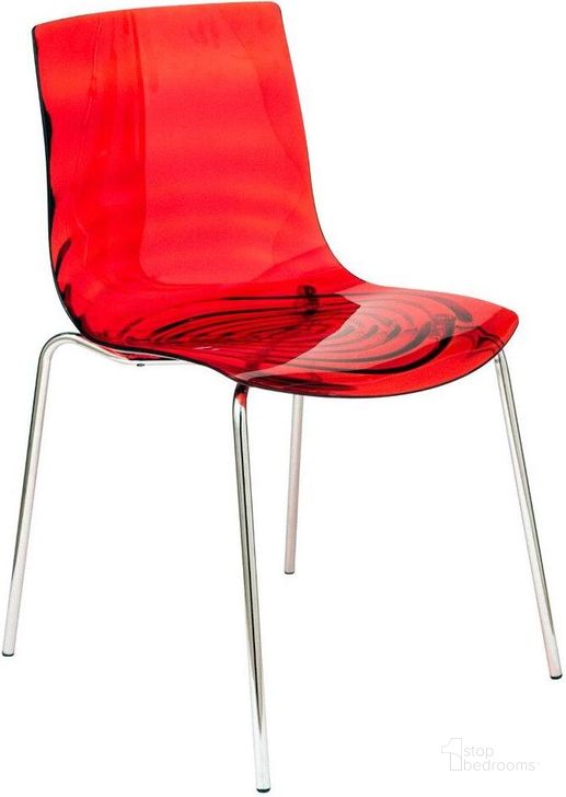 The appearance of LeisureMod Astor Transparent Red Polycarbonate Dining Chair designed by LeisureMod in the modern / contemporary interior design. This transparent red piece of furniture  was selected by 1StopBedrooms from Astor Collection to add a touch of cosiness and style into your home. Sku: AC20TR. Product Type: Dining Chair. Material: Plastic. Image1