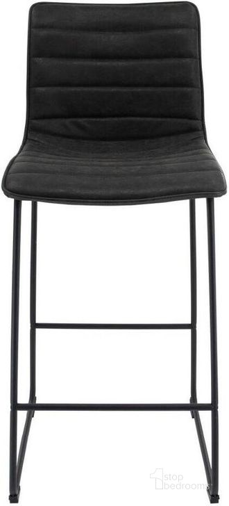 The appearance of Leisuremod Brooklyn 29.9 Inch Modern Charcoal Leather Bar Stool Set Of 2 With Black Iron Base And Footrest designed by LeisureMod in the modern / contemporary interior design. This charcoal piece of furniture  was selected by 1StopBedrooms from Brooklyn Collection to add a touch of cosiness and style into your home. Sku: BS29BL2. Product Type: Barstool. Material: Iron. Image1