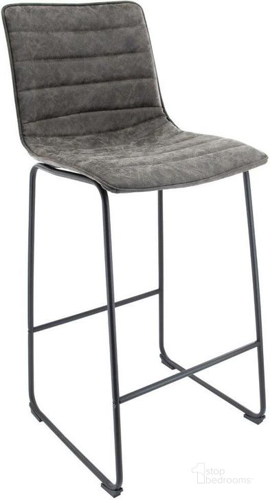 The appearance of Leisuremod Brooklyn 29.9 Inch Modern Leather Grey Bar Stool With Black Iron Base And Footrest designed by LeisureMod in the modern / contemporary interior design. This grey piece of furniture  was selected by 1StopBedrooms from Brooklyn Collection to add a touch of cosiness and style into your home. Sku: BS29GR. Material: Faux Leather. Product Type: Barstool. Image1