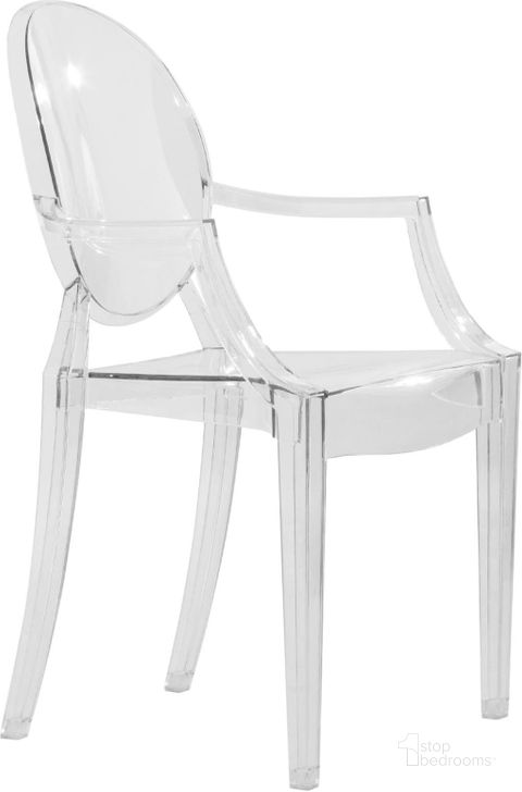 The appearance of LeisureMod Carroll Clear Acrylic Chair designed by LeisureMod in the modern / contemporary interior design. This clear piece of furniture  was selected by 1StopBedrooms from Carroll Collection to add a touch of cosiness and style into your home. Sku: GC22CL. Product Type: Arm Chair. Material: Acrylic. Image1