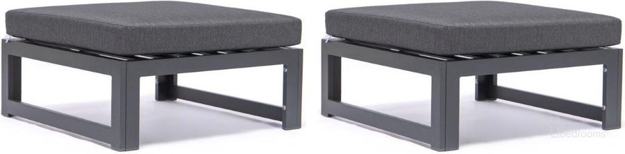 The appearance of LeisureMod Chelsea Outdoor Patio Black Aluminum Ottomans With Cushions Set Of 2 designed by LeisureMod in the modern / contemporary interior design. This black piece of furniture  was selected by 1StopBedrooms from Chelsea Collection to add a touch of cosiness and style into your home. Sku: CSO30BL2. Material: Aluminum. Product Type: Ottoman. Image1