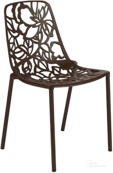 The appearance of LeisureMod Devon Brown Armless Chair designed by LeisureMod in the modern / contemporary interior design. This brown piece of furniture  was selected by 1StopBedrooms from Devon Collection to add a touch of cosiness and style into your home. Sku: DC23BR. Material: Aluminum. Product Type: Side Chair. Image1