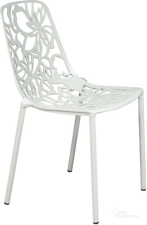 The appearance of LeisureMod Devon White Armless Chair designed by LeisureMod in the modern / contemporary interior design. This white piece of furniture  was selected by 1StopBedrooms from Devon Collection to add a touch of cosiness and style into your home. Sku: DC23W. Material: Aluminum. Product Type: Side Chair. Image1
