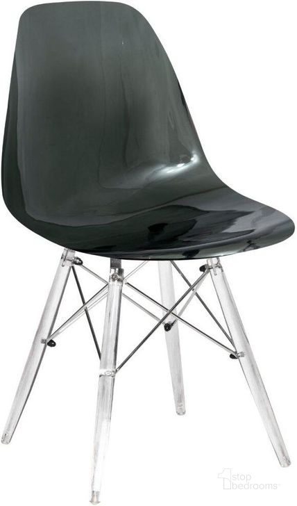 The appearance of LeisureMod Dover Transparent Black Molded Acrylic Base Side Chair designed by LeisureMod in the modern / contemporary interior design. This transparent black piece of furniture  was selected by 1StopBedrooms from Dover Collection to add a touch of cosiness and style into your home. Sku: EPC19TBL. Product Type: Side Chair. Material: Plastic. Image1