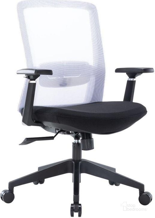 The appearance of LeisureMod Ingram Modern Office Task Chair with adjustable armrests In White designed by LeisureMod in the modern / contemporary interior design. This white piece of furniture  was selected by 1StopBedrooms from Ingram Collection to add a touch of cosiness and style into your home. Sku: IO20W. Product Type: Office Chair. Material: Plastic. Image1