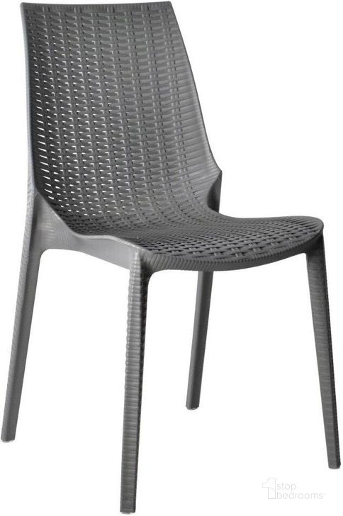 The appearance of Leisuremod Kent Outdoor Dining Chair designed by LeisureMod in the modern / contemporary interior design. This grey piece of furniture  was selected by 1StopBedrooms from Kent Collection to add a touch of cosiness and style into your home. Sku: KC19GR. Material: Plastic. Product Type: Outdoor Dining Chair. Image1