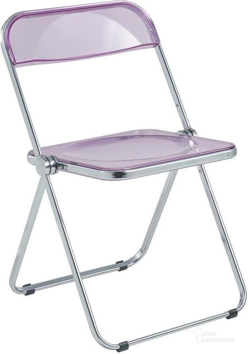 The appearance of Leisuremod Lawrence Acrylic Folding Chair With Metal Frame LF19PU designed by LeisureMod in the modern / contemporary interior design. This magenta piece of furniture  was selected by 1StopBedrooms from Lawrence Collection to add a touch of cosiness and style into your home. Sku: LF19PU. Product Type: Living Room Chair. Material: Acrylic. Image1