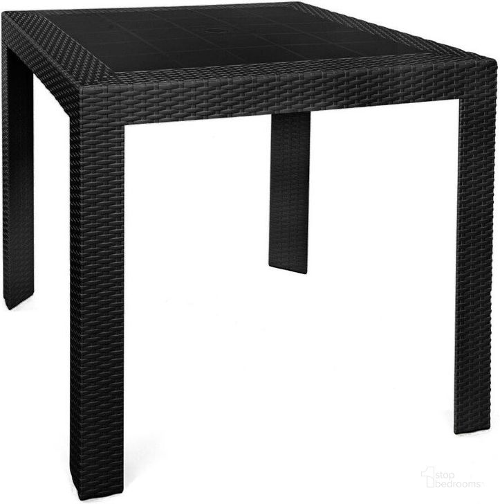 The appearance of LeisureMod Mace Weave Design Outdoor Bistro Table MT31BL designed by LeisureMod in the modern / contemporary interior design. This black piece of furniture  was selected by 1StopBedrooms from Mace Collection to add a touch of cosiness and style into your home. Sku: MT31BL. Product Type: Bistro Table. Material: Plastic. Image1