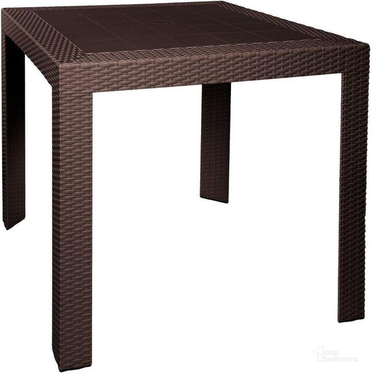 The appearance of LeisureMod Mace Weave Design Outdoor Bistro Table MT31BR designed by LeisureMod in the modern / contemporary interior design. This brown piece of furniture  was selected by 1StopBedrooms from Mace Collection to add a touch of cosiness and style into your home. Sku: MT31BR. Product Type: Bistro Table. Material: Plastic. Image1