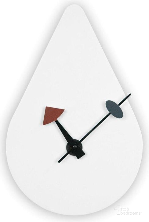 The appearance of LeisureMod Manchester White Rain Drop Wall Clock designed by LeisureMod in the modern / contemporary interior design. This white piece of furniture  was selected by 1StopBedrooms from Manchester Collection to add a touch of cosiness and style into your home. Sku: MCLT14W. Material: MDF. Product Type: Wall Clock. Image1