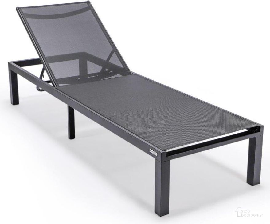 The appearance of Leisuremod Marlin Patio Chaise Lounge Chair With Black Aluminum Frame In Black designed by LeisureMod in the modern / contemporary interior design. This black piece of furniture  was selected by 1StopBedrooms from Marlin Collection to add a touch of cosiness and style into your home. Sku: MLBL-77BL. Material: Aluminum. Product Type: Outdoor Chaise Lounge. Image1