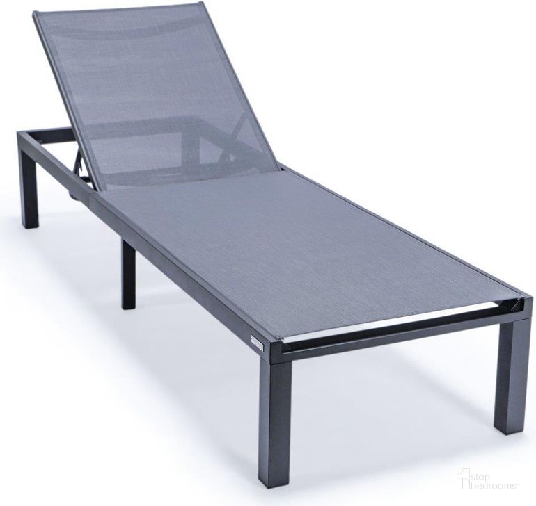 The appearance of Leisuremod Marlin Patio Chaise Lounge Chair With Black Aluminum Frame In Dark Grey designed by LeisureMod in the modern / contemporary interior design. This dark grey piece of furniture  was selected by 1StopBedrooms from Marlin Collection to add a touch of cosiness and style into your home. Sku: MLBL-77DGR. Material: Aluminum. Product Type: Outdoor Chaise Lounge. Image1