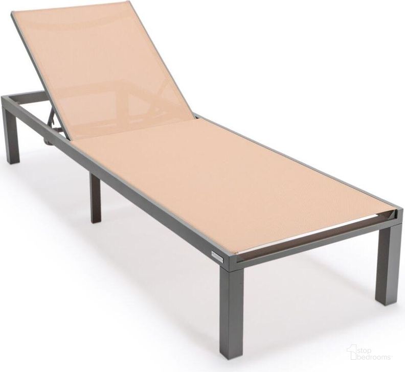 The appearance of Leisuremod Marlin Patio Chaise Lounge Chair With Grey Aluminum Frame In Light Brown designed by LeisureMod in the modern / contemporary interior design. This light brown piece of furniture  was selected by 1StopBedrooms from Marlin Collection to add a touch of cosiness and style into your home. Sku: MLGR-77LBR. Material: Aluminum. Product Type: Outdoor Chaise Lounge. Image1
