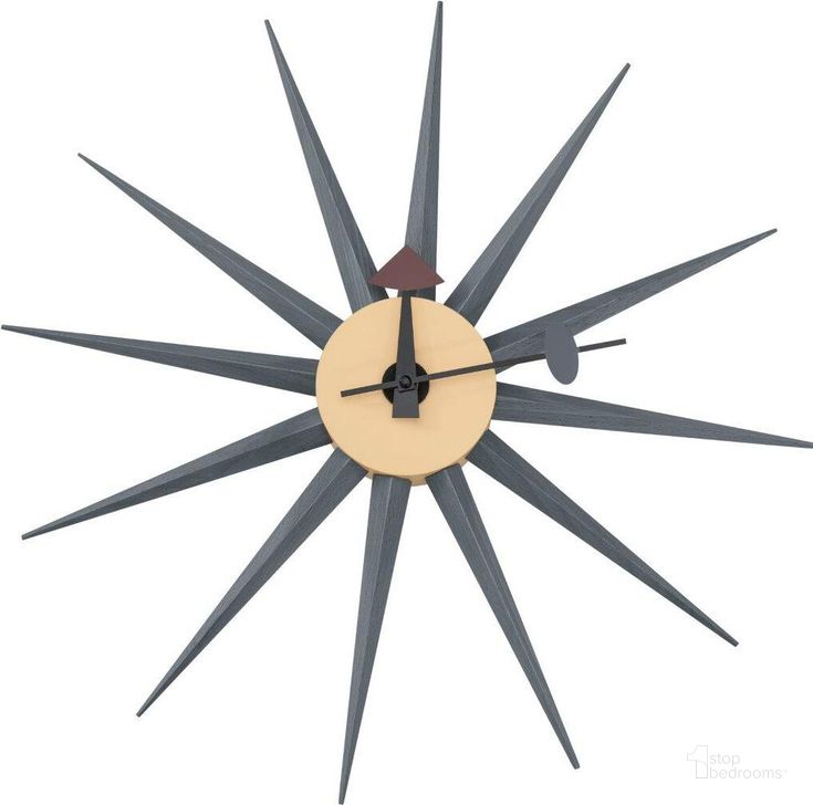 The appearance of Leisuremod Maxi Modern Design Colorful Star Silent Non-Ticking Wall Clock MCL18DGR designed by LeisureMod in the modern / contemporary interior design. This dark grey piece of furniture  was selected by 1StopBedrooms from Maxi Collection to add a touch of cosiness and style into your home. Sku: MCL18DGR. Material: MDF. Product Type: Wall Clock. Image1