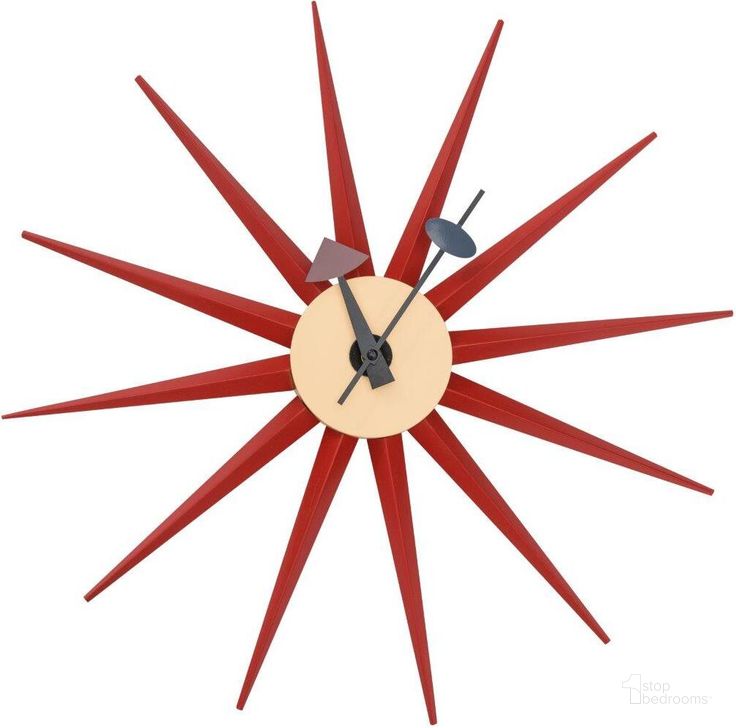 The appearance of Leisuremod Maxi Modern Design Colorful Star Silent Non-Ticking Wall Clock MCL18R designed by LeisureMod in the modern / contemporary interior design. This red piece of furniture  was selected by 1StopBedrooms from Maxi Collection to add a touch of cosiness and style into your home. Sku: MCL18R. Material: MDF. Product Type: Wall Clock. Image1