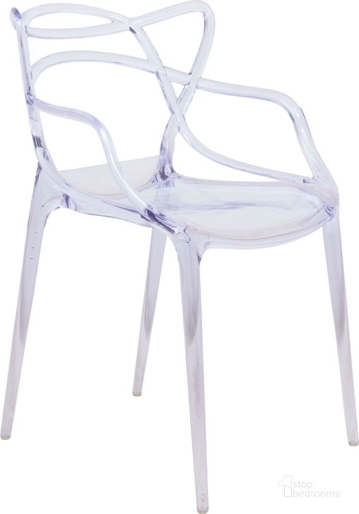 The appearance of LeisureMod Milan Clear Wire Design Chair designed by LeisureMod in the modern / contemporary interior design. This clear piece of furniture  was selected by 1StopBedrooms from Milan Collection to add a touch of cosiness and style into your home. Sku: MW17CL. Product Type: Arm Chair. Material: Plastic. Image1
