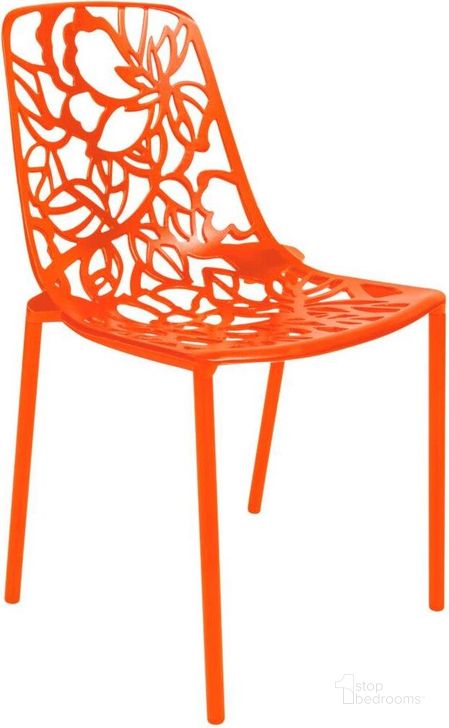 The appearance of LeisureMod Modern Devon Aluminum Chair DC23OR designed by LeisureMod in the modern / contemporary interior design. This orange piece of furniture  was selected by 1StopBedrooms from Modern Collection to add a touch of cosiness and style into your home. Sku: DC23OR. Material: Aluminum. Product Type: Accent Chair. Image1