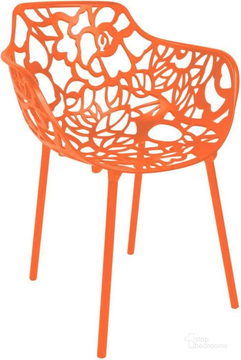 The appearance of LeisureMod Modern Devon Aluminum Chair DCA23OR designed by LeisureMod in the modern / contemporary interior design. This orange piece of furniture  was selected by 1StopBedrooms from Modern Collection to add a touch of cosiness and style into your home. Sku: DCA23OR. Material: Aluminum. Product Type: Accent Chair. Image1