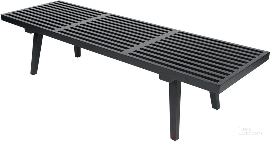 The appearance of LeisureMod Nelson Black 5 Feet Platform Bench designed by LeisureMod in the modern / contemporary interior design. This black piece of furniture  was selected by 1StopBedrooms from Nelson Collection to add a touch of cosiness and style into your home. Sku: NB60BL. Material: Wood. Product Type: Bench. Image1
