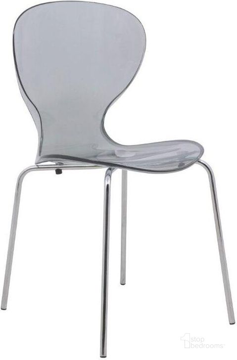 The appearance of LeisureMod Oyster Black Transparent Side Chair designed by LeisureMod in the modern / contemporary interior design. This transparent black piece of furniture  was selected by 1StopBedrooms from Oyster Collection to add a touch of cosiness and style into your home. Sku: OC17TBL. Product Type: Side Chair. Material: Plastic. Image1