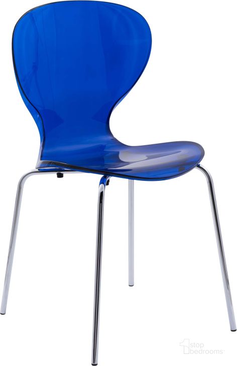 The appearance of LeisureMod Oyster Blue Transparent Side Chair designed by LeisureMod in the modern / contemporary interior design. This transparent blue piece of furniture  was selected by 1StopBedrooms from Oyster Collection to add a touch of cosiness and style into your home. Sku: OC17TBU. Product Type: Side Chair. Material: Plastic. Image1