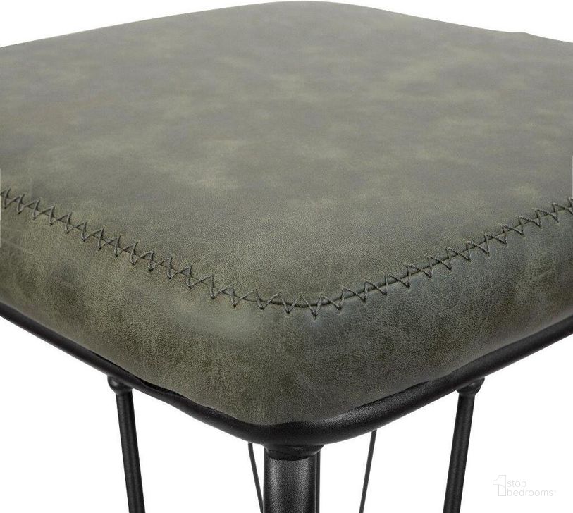 The appearance of Leisuremod Quincy Quilted Stitched Leather Bar Stools With Metal Frame QS29G designed by LeisureMod in the modern / contemporary interior design. This olive green piece of furniture  was selected by 1StopBedrooms from Quincy Collection to add a touch of cosiness and style into your home. Sku: QS29G. Material: Metal. Product Type: Barstool. Image1