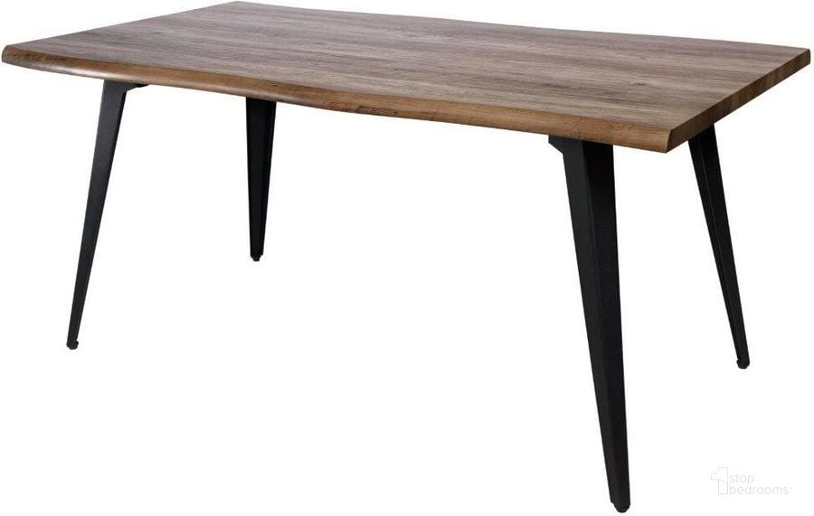 The appearance of Leisuremod Ravenna Modern Rectangular Wood 63 Inch Dining Table With Metal Legs RTM63BR designed by LeisureMod in the modern / contemporary interior design. This dark brown piece of furniture  was selected by 1StopBedrooms from Ravenna Collection to add a touch of cosiness and style into your home. Sku: RTM63BR. Table Base Style: Legs. Material: Metal. Product Type: Dining Table. Table Top Shape: Rectangular. Image1